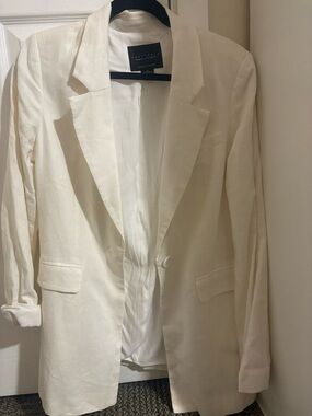 Sanctuary Cream Tailored Linen Blazer